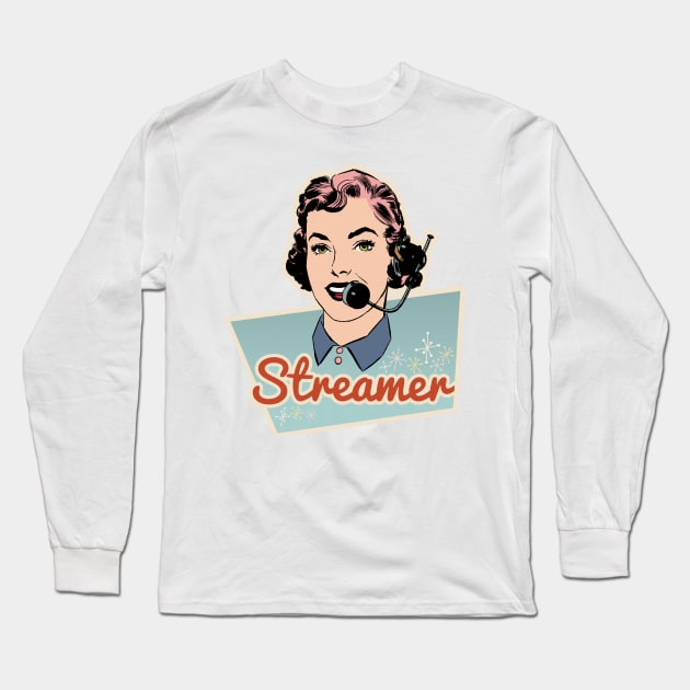 Streamer Retro Long Sleeve T-Shirt by Silurostudio